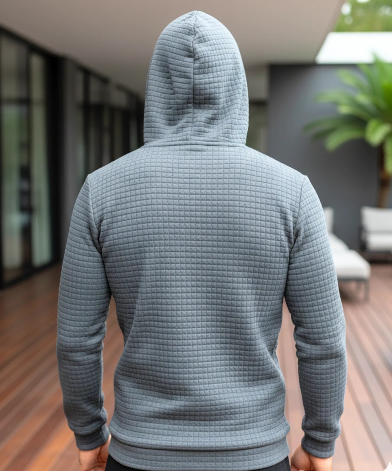 Comprar blusa masculina capuz moletom texturizado inverno casual moderno premium em promoção ZARA