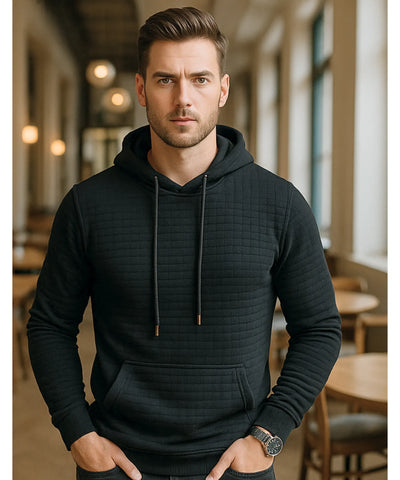 Blusa Masculina Capuz Moletom Texturizado Inverno  | Hood