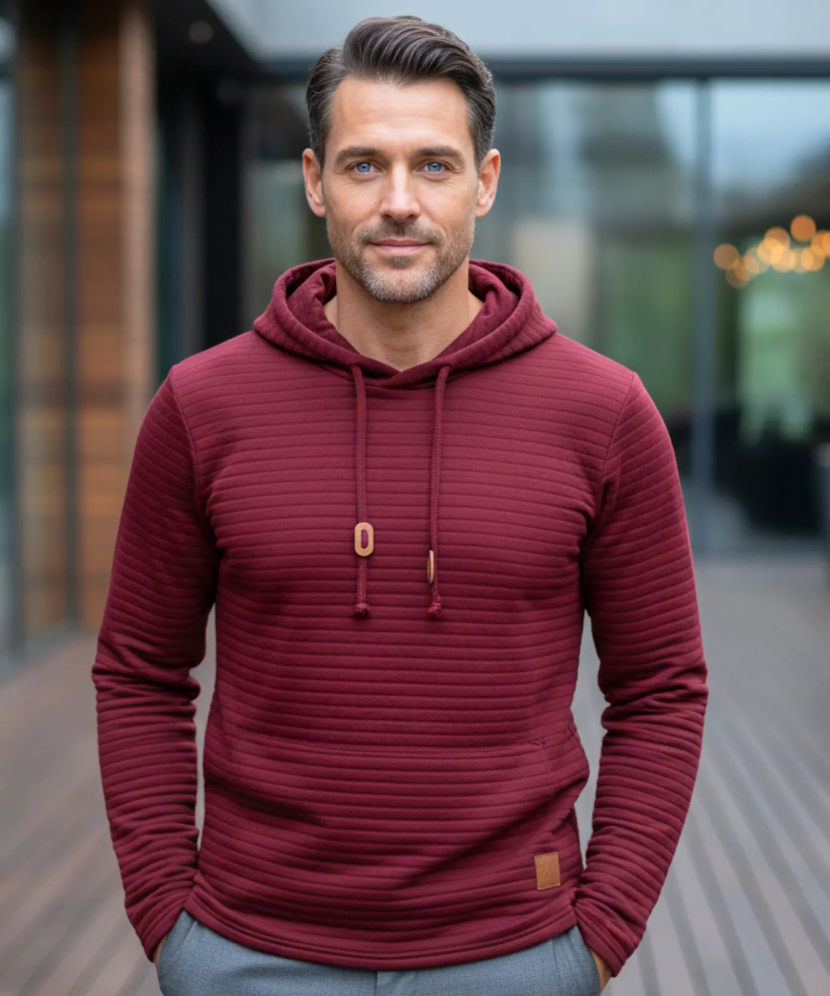 Comprar blusa masculina capuz moletom texturizado inverno casual moderno premium em promoção ZARA