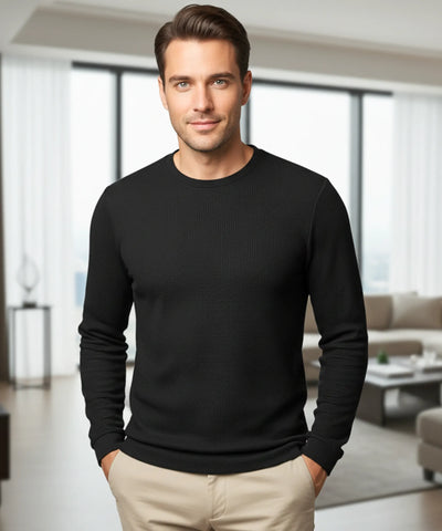 Blusa Masculina Manga Longa Malha Waffle Casual | Pierre