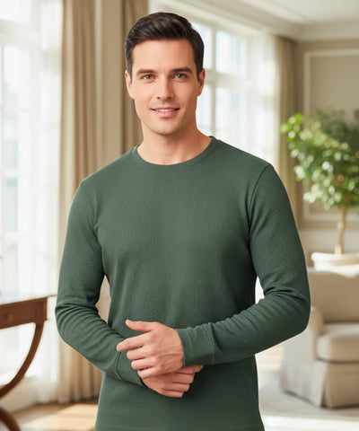 Blusa Masculina Manga Longa Malha Waffle Casual | Pierre