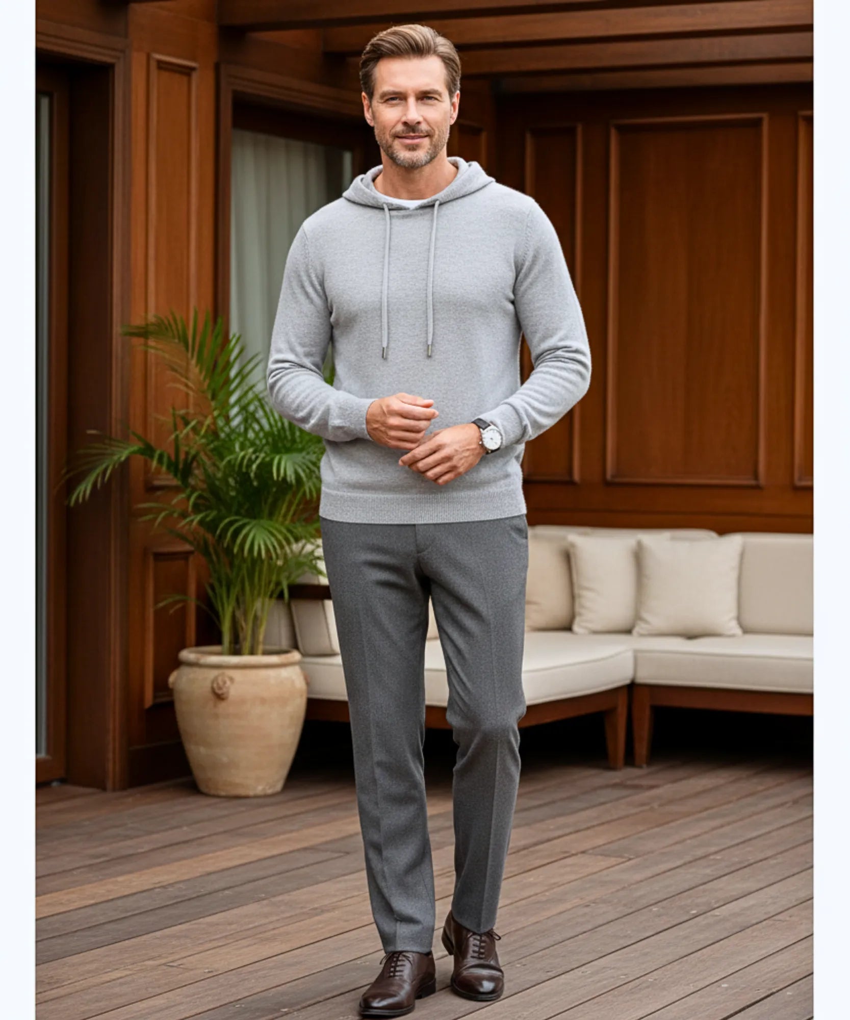 Comprar blusa masculina tricot capuz algodão confortável inverno casual moderna em promoção ZARA