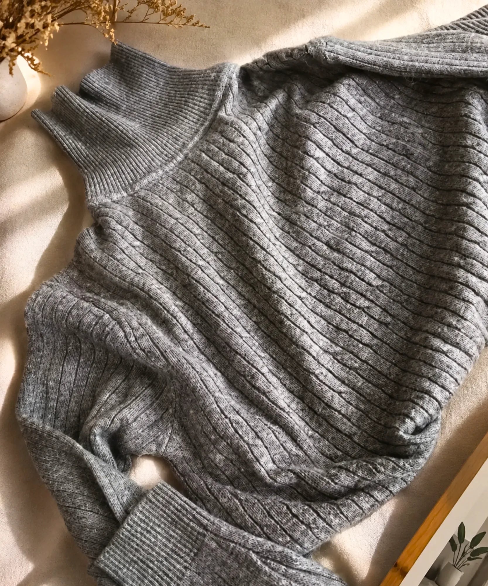 Comprar blusa masculina gola alta tricot cinza barato frete grátis