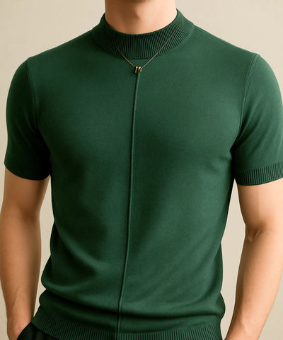 Blusa Masculina Tricot Slim Gola Alta Casual Elegante | Valenti