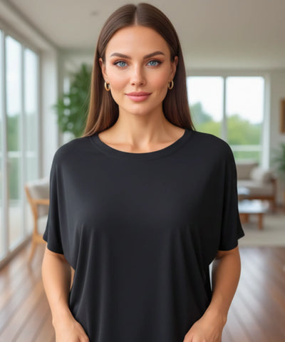 Blusa Oversized Feminina Básica Manga Curta Malha | Lili