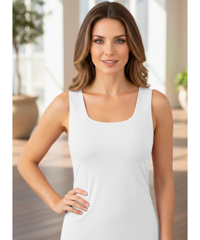Comprar blusa regata feminina básica com bojo integrado modeladora sem costura poliamida barato ANELLIMN