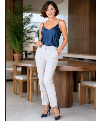 Comprar blusa regata feminina de cetim social para looks elegantes ou casuais executivos em promoção ANELLIMN