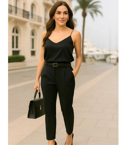 Blusa Regata Feminina de Cetim Social Elegante | Viamor