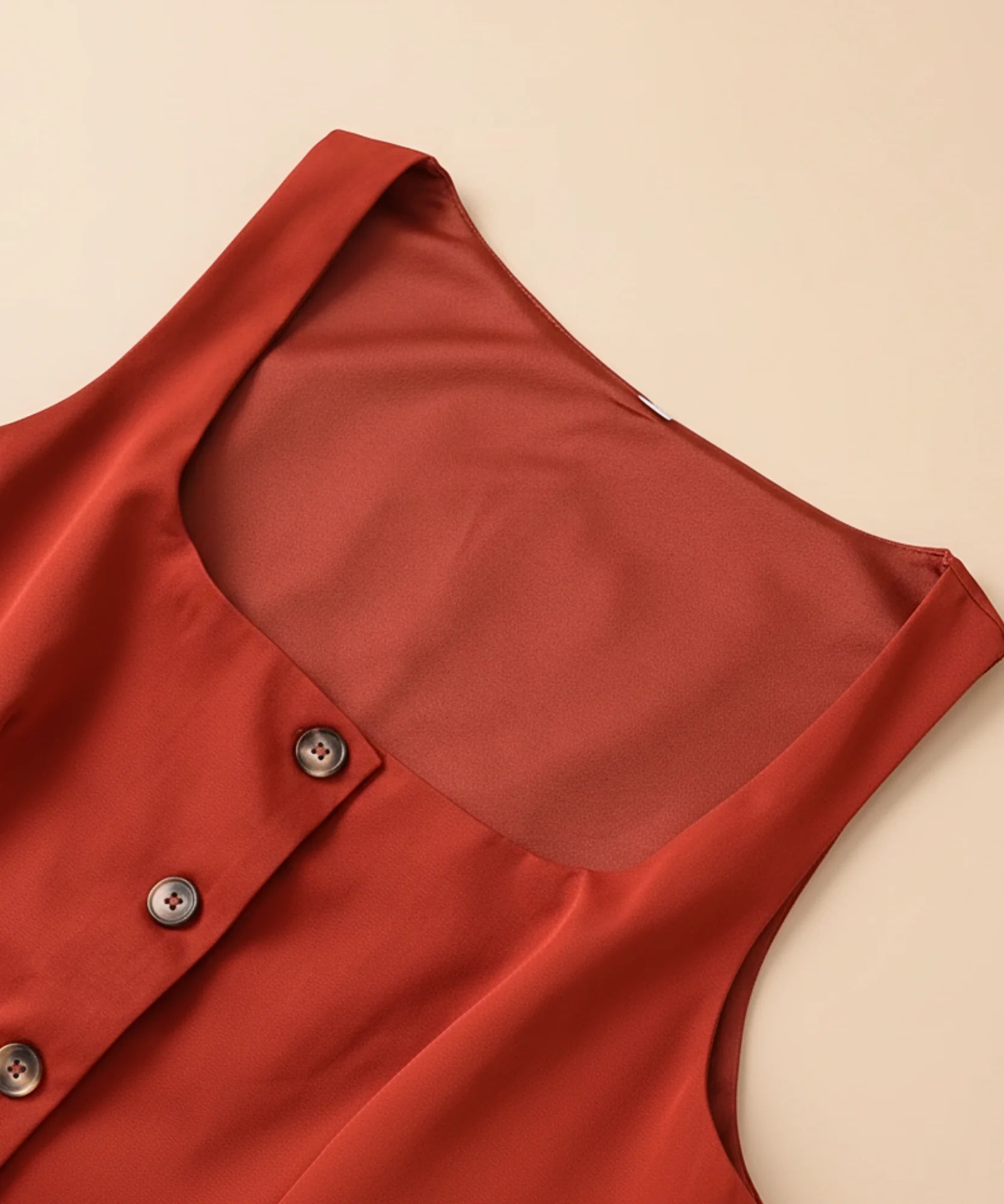 Comprar blusa regata feminina colete social alfaiataria botões elegante executiva trabalho decote quadrado barato ZARA