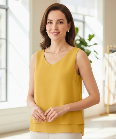 Blusa Regata Feminina Soltinha em Camadas Elegante | Lily