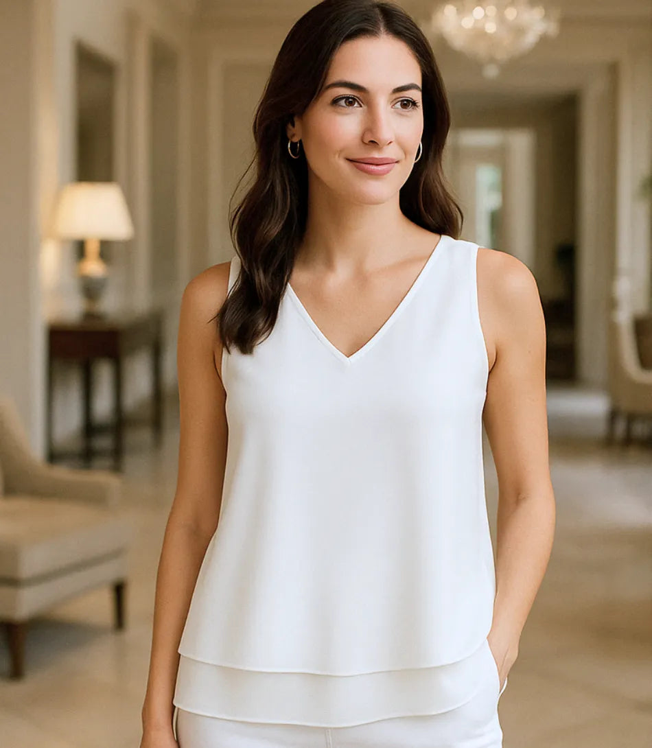 Comprar blusa regata feminina soltinha branca elegantes para trabalho ou looks casuais barato ZARA
