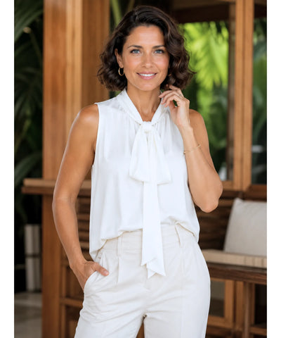 Blusa Social Feminina Cetim com Laço Elegante | Dudinha