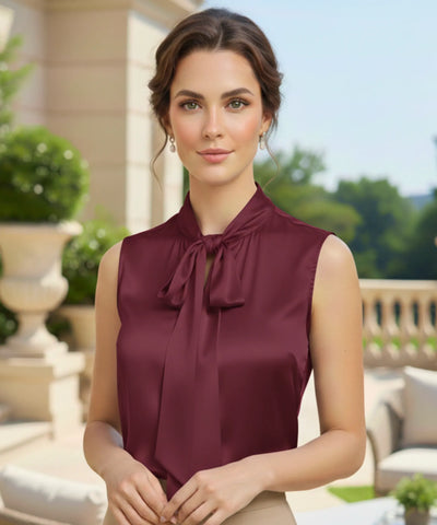 Blusa Social Feminina Cetim com Laço Elegante | Dudinha