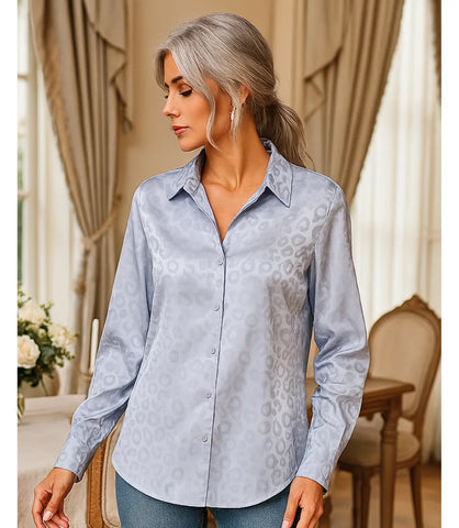 Comprar blusa social feminina em cetim seda azul para escritório, reuniões e looks casuais refinados em promoção ZARA


