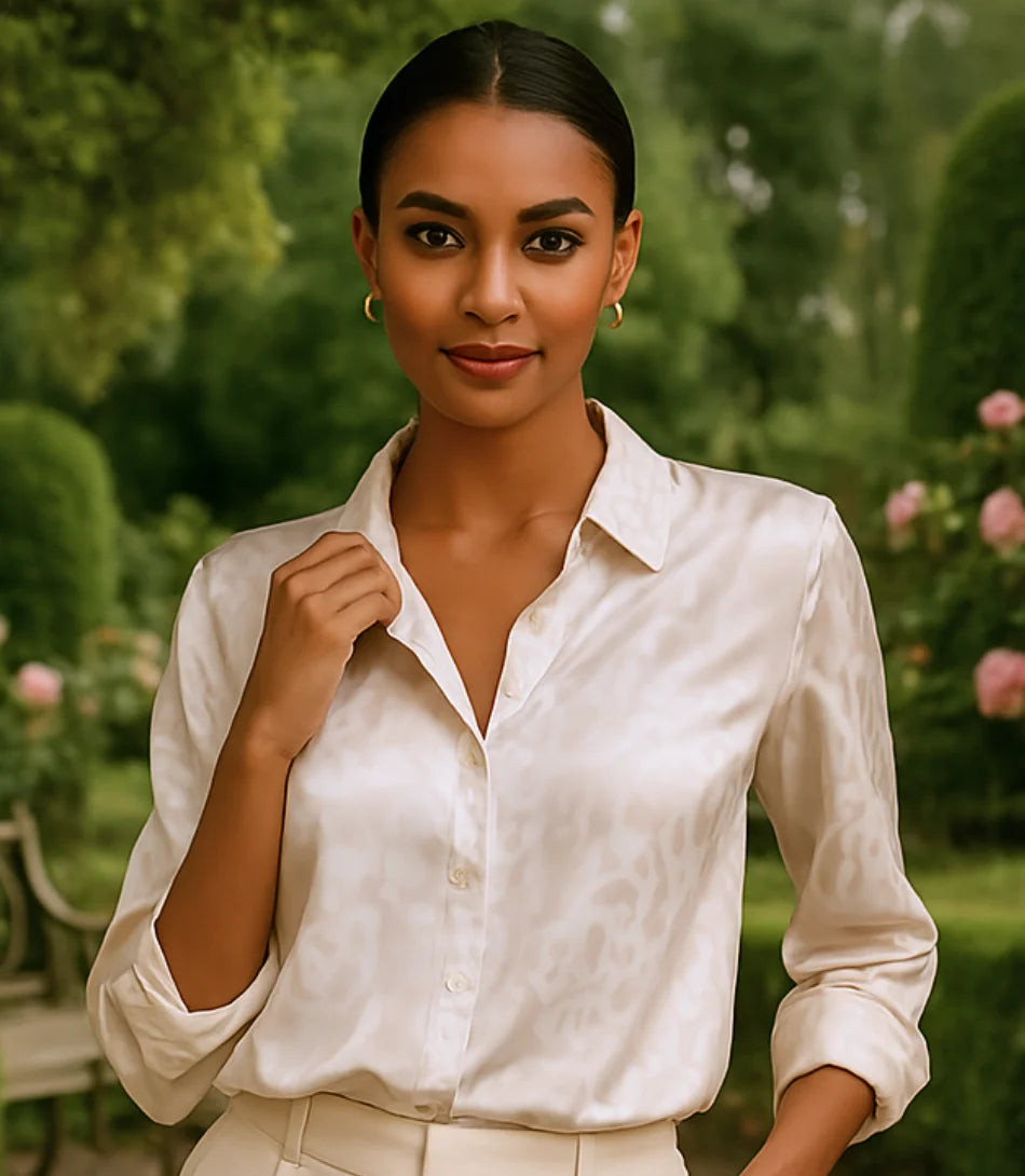Comprar blusa social feminina em cetim seda off white para escritório, reuniões e looks casuais refinados em promoção ZARA

