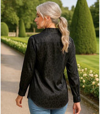 Comprar blusa social feminina em cetim seda preto para escritório, reuniões e looks casuais refinados em promoção ZARA

