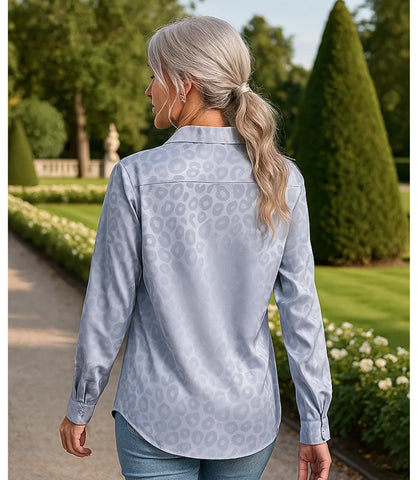 Comprar blusa social feminina em cetim seda azul para escritório, reuniões e looks casuais refinados em promoção ZARA

