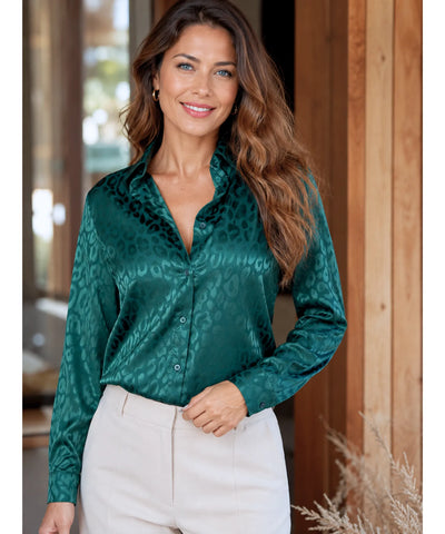 Comprar blusa social feminina em cetim seda para escritório, reuniões e looks casuais refinados em promoção ANELLIMN