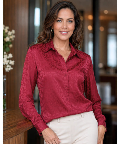 Comprar blusa social feminina em cetim seda para escritório, reuniões e looks casuais refinados em promoção ANELLIMN