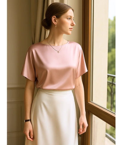 Comprar blusa social feminina de cetim rosa com brilho para ocasiões elegantes ou trabalho em promoção ZARA
