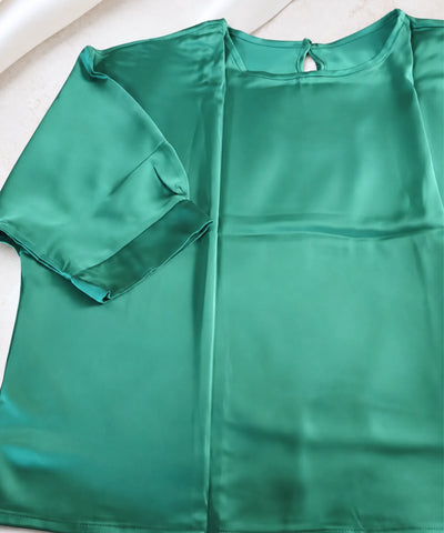 Comprar blusa social feminina cetim com manga 3/4 elegante e versátil para looks sofisticados ou ambiente profissional em promoção ANELLIMN