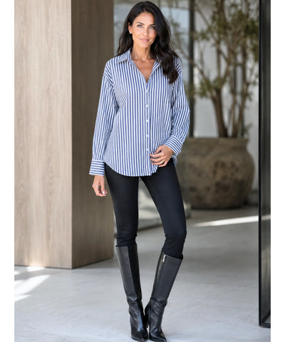 Comprar Blusa Social Feminina Manga Longa com Botões Colarinho Clássico ANELLIMN