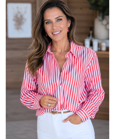Comprar Blusa Social Feminina Manga Longa com Botões Colarinho Clássico ANELLIMN