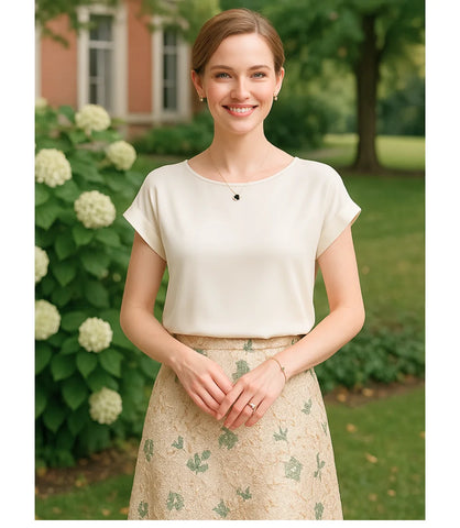 Comprar blusa social feminina seda  amarelo manga curta elegante para trabalho ou dia a dia em promoção ZARA
