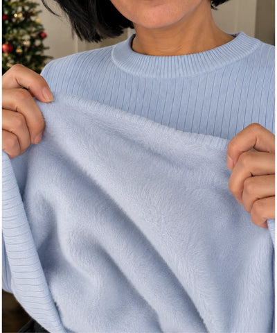 Comprar blusa térmica feminina canelada flanelada de tricot elegante para looks casuais de inverno barato ANELLIMN