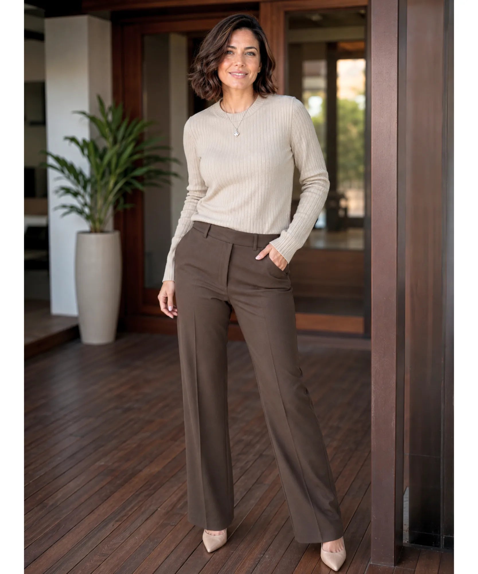 Comprar blusa térmica feminina canelada flanelada de tricot elegante para looks casuais de inverno barato ANELLIMN