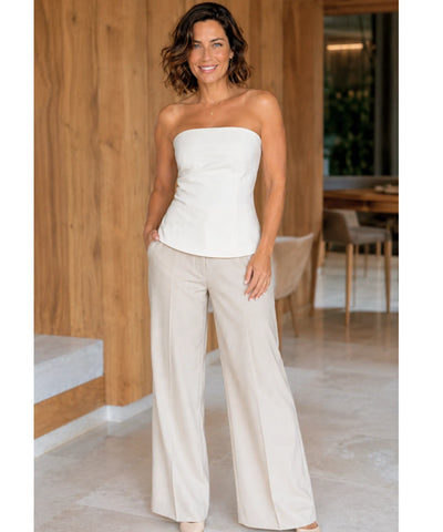 Comprar blusa tomara que caia feminino branco elegante em promoção Anellimn