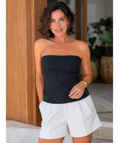 Comprar blusa tomara que caia feminino bustier preto em promoção Anellimn