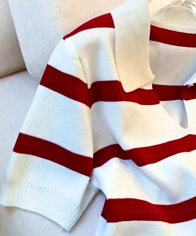 Comprar blusa tricot canelada vermelha e branca barato frete grátis