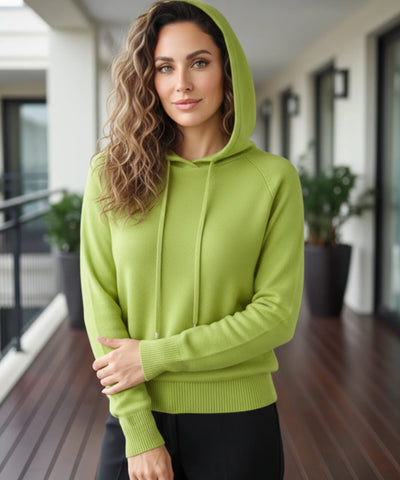 Comprar blusa tricot feminina com capuz e cordão ajustável manga longa confortável casual barato em promoção ZARA