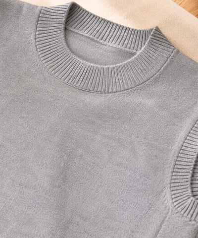 Comprar blusa tricot feminina oversized colete sem mangas canelada nylon viscose barato ANELLIMN 