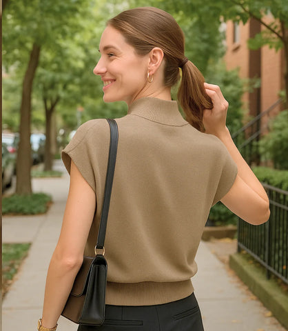 Blusa Tricot Feminina Gola Alta Elegante | Morganita