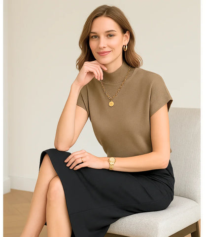 Blusa Tricot Feminina Gola Alta Elegante | Morganita