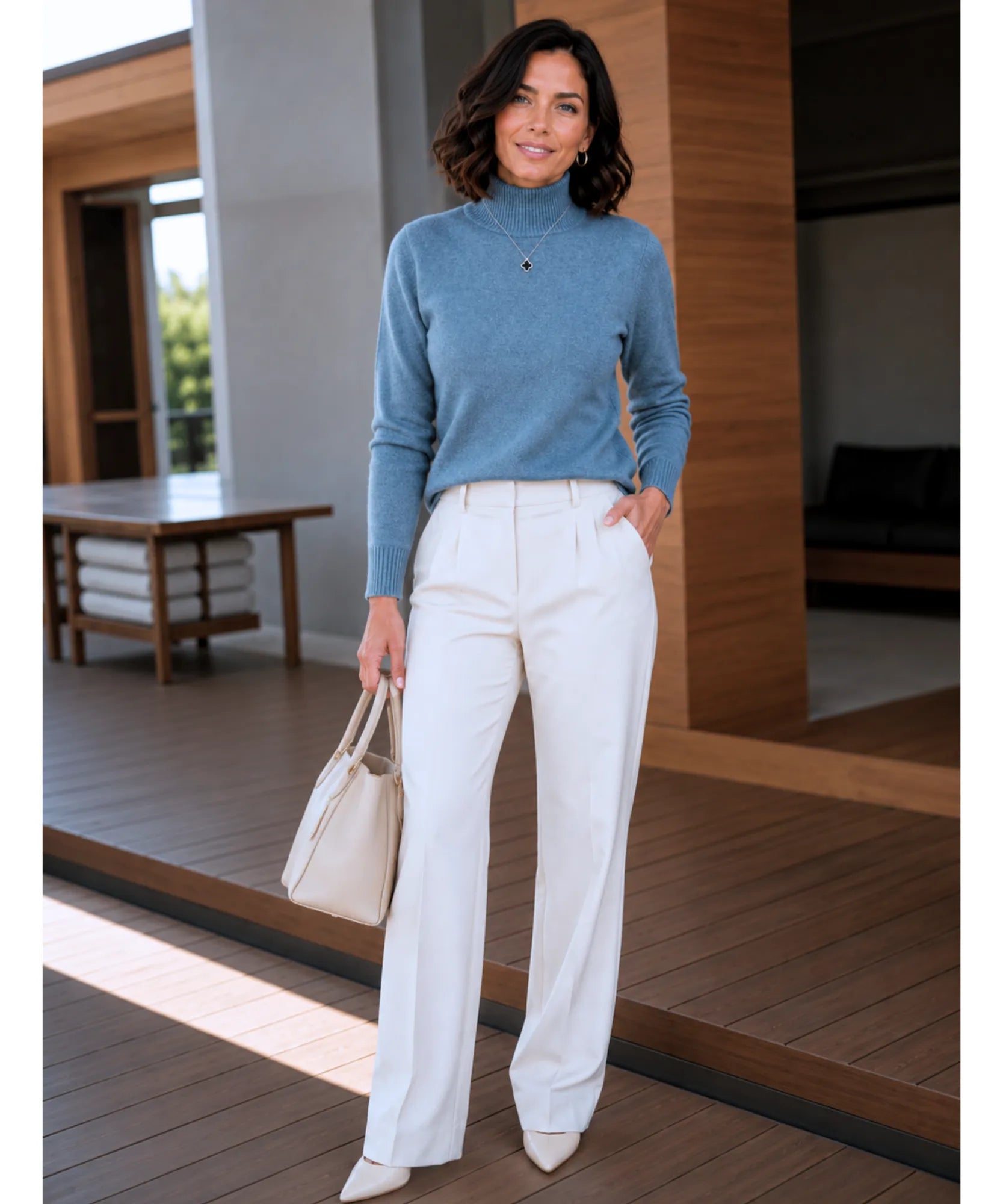 Comprar blusa tricot feminina gola alta térmica confortável e elegante com tecido elástico para o inverno – preço promocional e frete grátis barato promoção Anellimn
