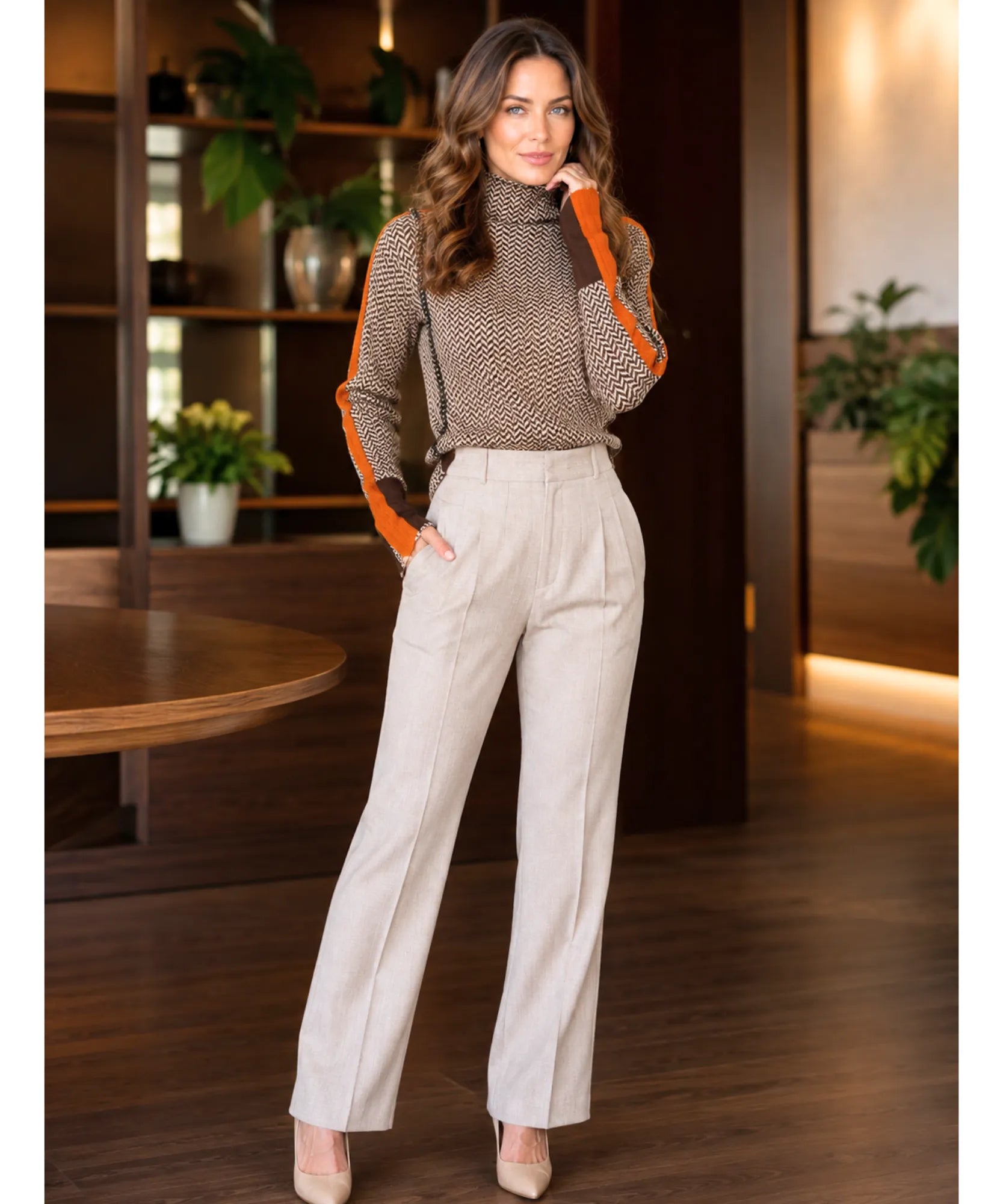Comprar Blusa Tricot Feminina Manga Longa Gola Alta em promoção ANELLIMN