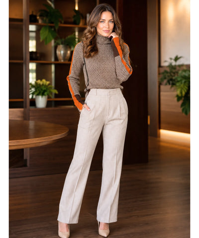 Comprar Blusa Tricot Feminina Manga Longa Gola Alta em promoção ANELLIMN