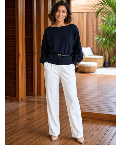 Comprar blusa tricot feminina ombro a ombro manga longa peplum com cinto inverno barata em promoção ANELLIMN