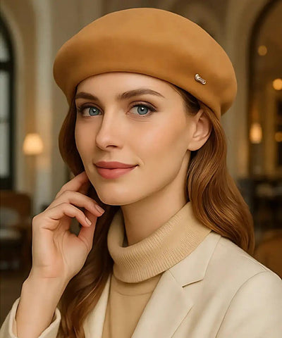 Boina Feminina Francesa De Lã Elegante | Smely