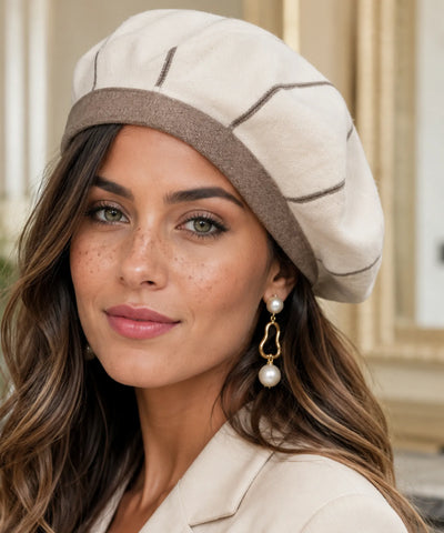 Comprar boina feminina francesa de lã térmica elegante para inverno urbano com estilo europeu sofisticado ANELLIMN