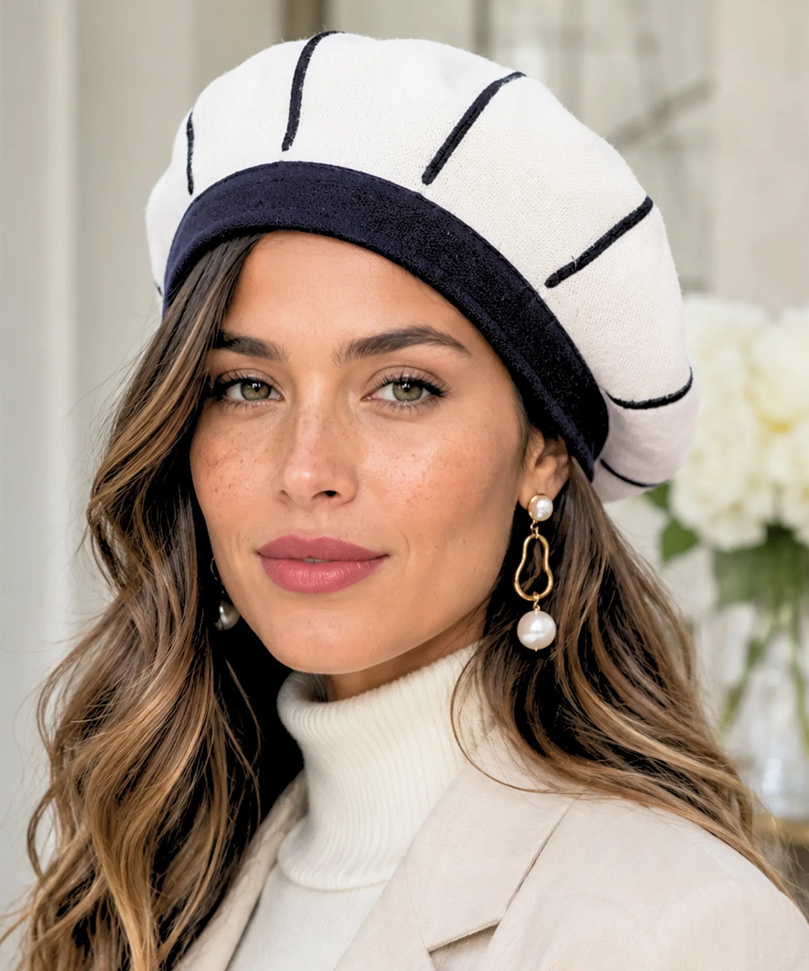 Comprar boina feminina francesa de lã térmica elegante para inverno urbano com estilo europeu sofisticado ANELLIMN