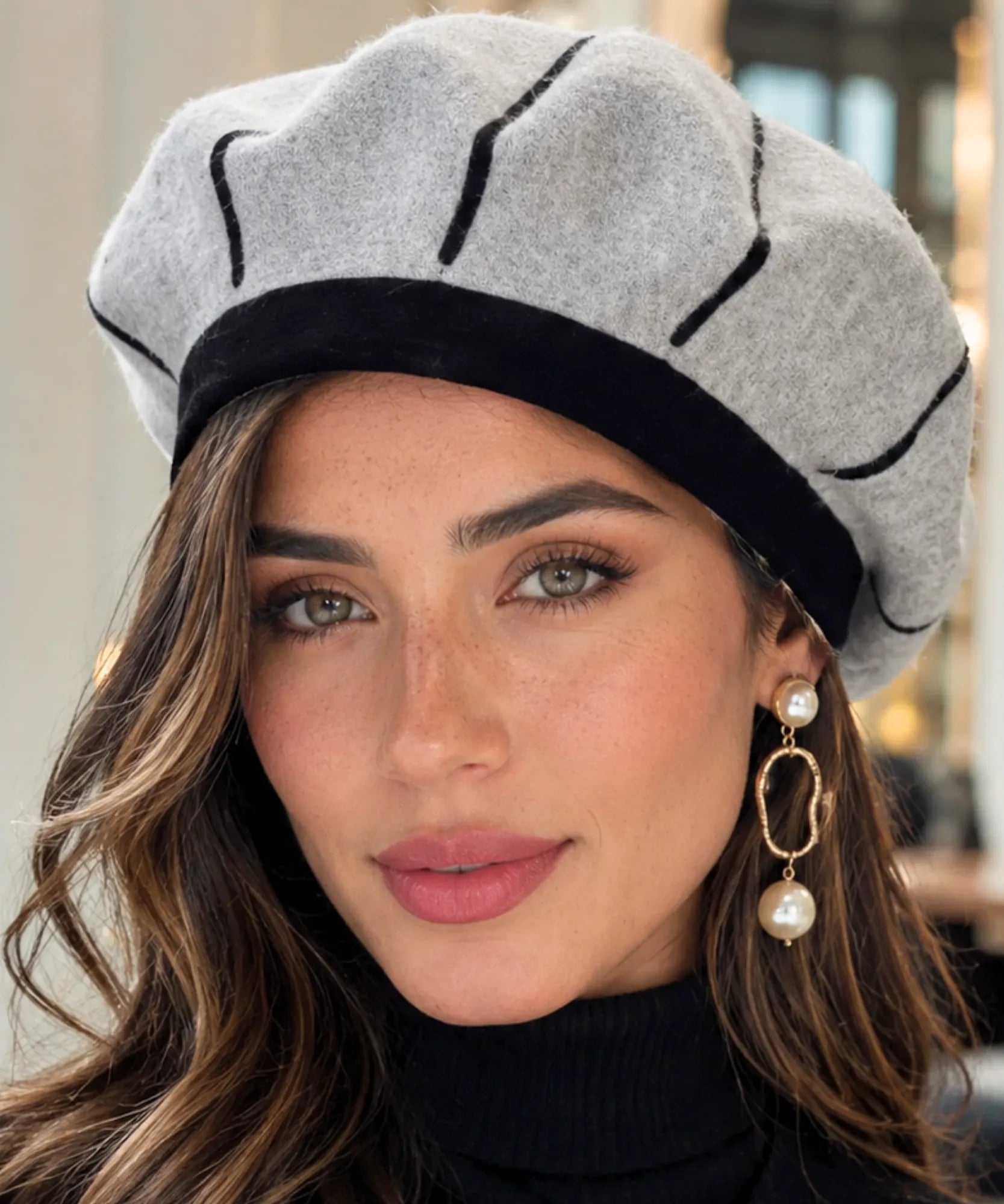Comprar boina feminina francesa de lã térmica elegante para inverno urbano com estilo europeu sofisticado ANELLIMN