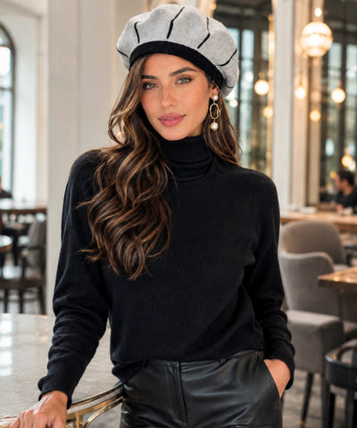 Comprar boina feminina francesa de lã térmica elegante para inverno urbano com estilo europeu sofisticado ANELLIMN