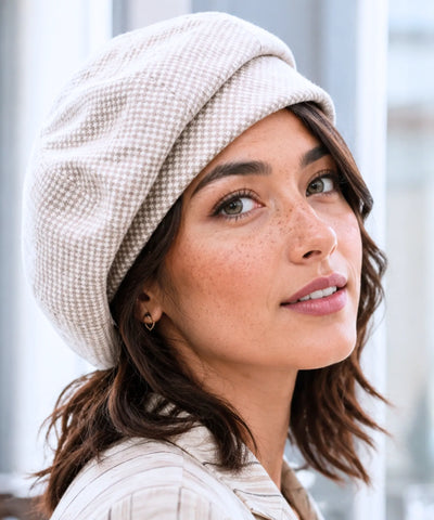 Comprar boina feminina francesa de lã clássica e elegante para inverno sofisticado e visual retrô chic barata em promoção ANELLIMN  