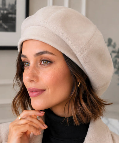 Comprar boina feminina francesa de lã clássica e elegante para inverno sofisticado e visual retrô chic barata em promoção ANELLIMN  