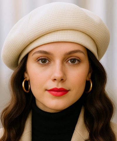 Boina Feminina Francesa em Lã Elegante de Inverno | Oslomu
