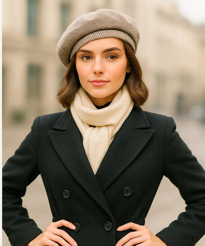 Boina Feminina Francesa em Lã Elegante de Inverno | Oslomu